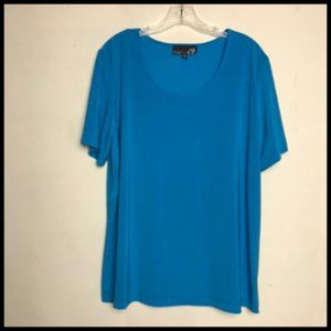 Stretch Jersey Knit Short Sleeve Tunic Top Size XL